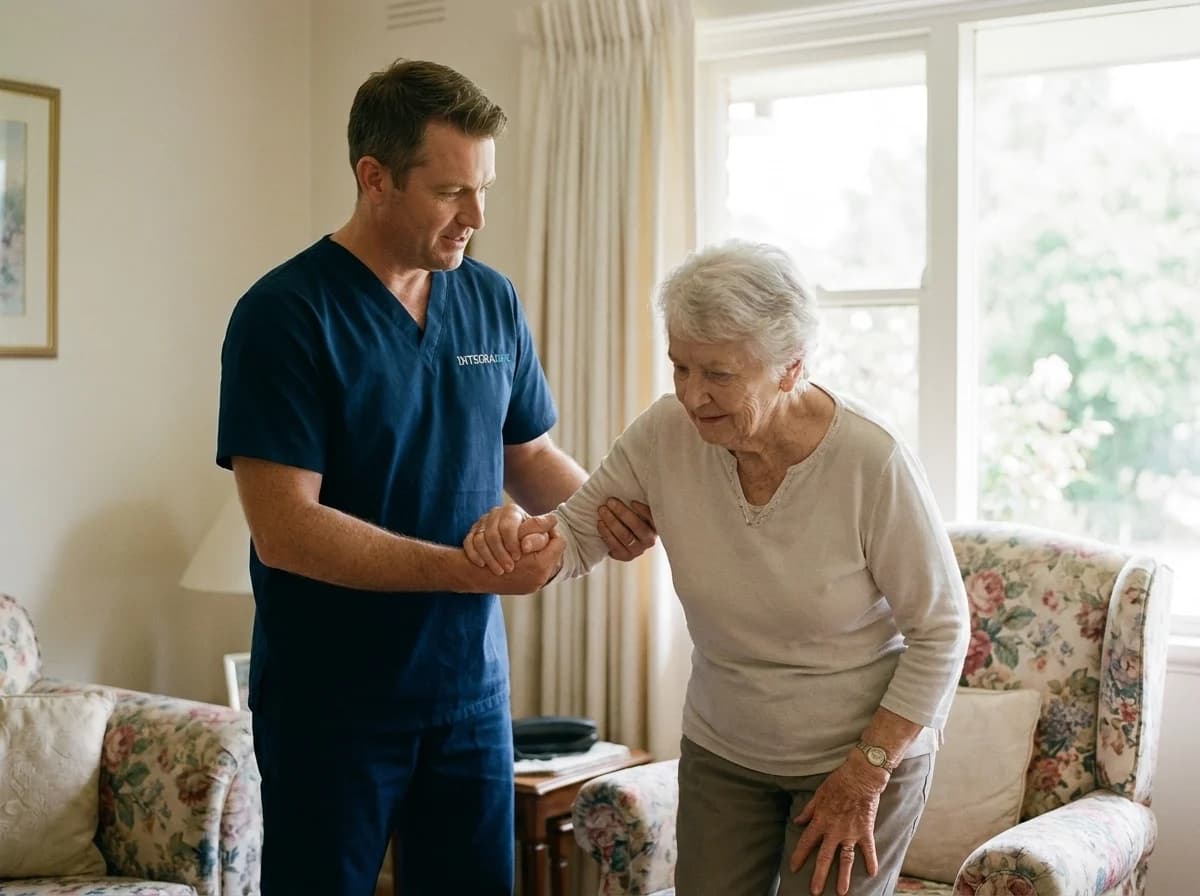 A caregiver at work in a client's home
